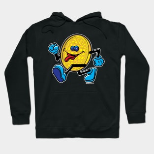 Happy Smiling Waffle Mascot strutting with Blueberries Hoodie